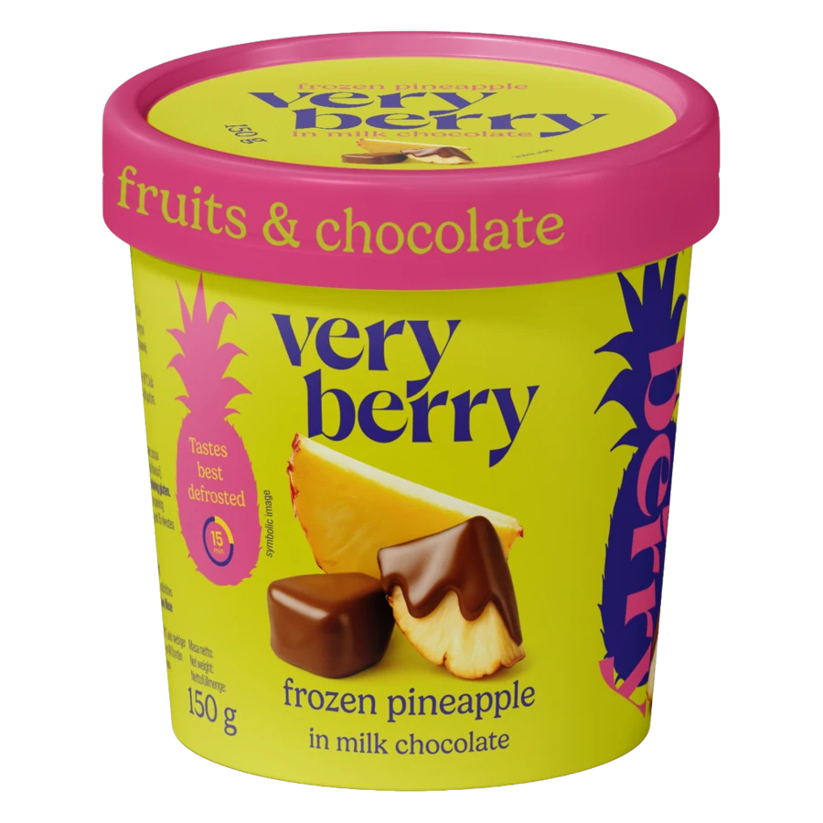 Cap Very Berry Ananas — ananas ricoperto di cioccolato al latte