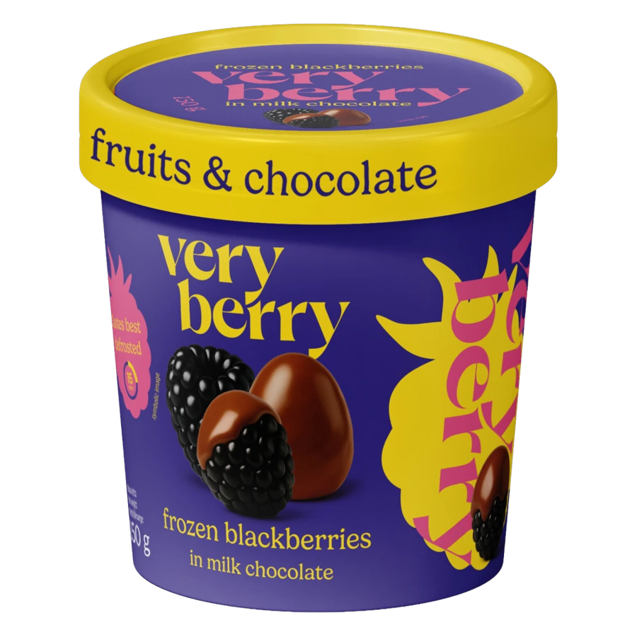 Cap Very Berry Mora — more intere ricoperte di cioccolato al latte