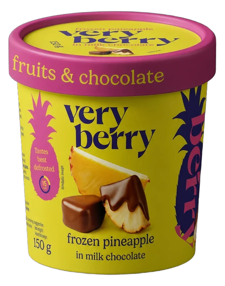Cap Very Berry Ananas — ananas ricoperto di cioccolato al latte