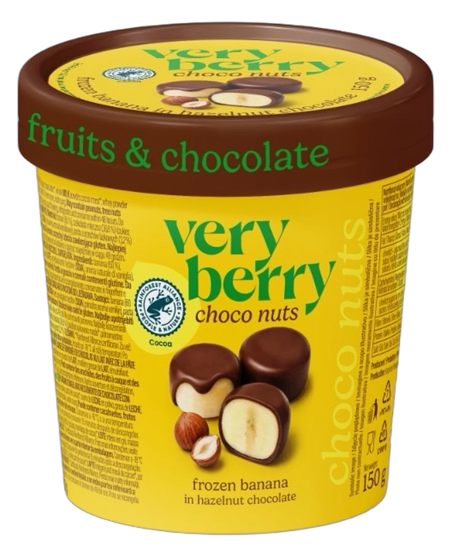 Very Berry Banana Choco Nuts: cioccolato alla nocciola · granella