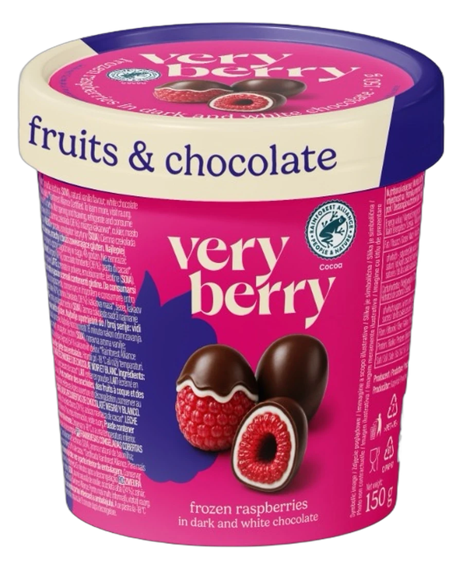 Very Berry Lampone Dark: doppia copertura · fondente e bianco