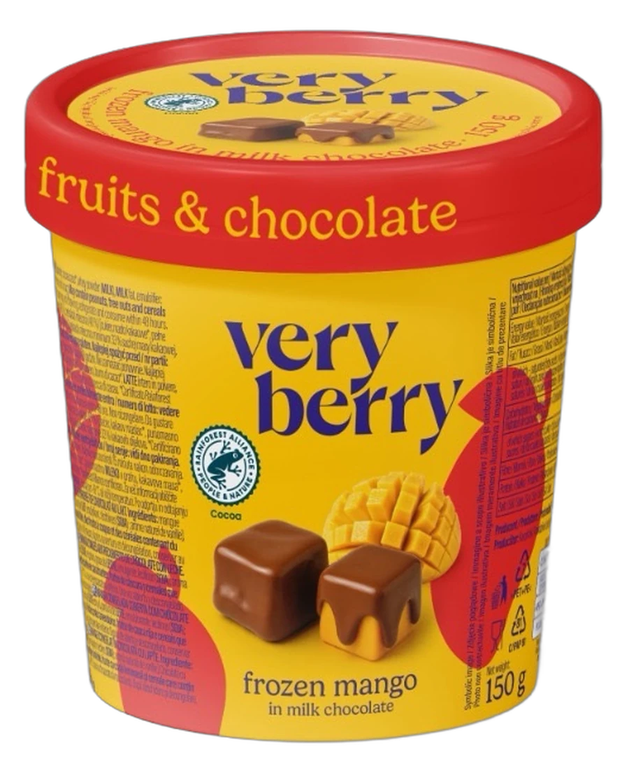 Cup Very Berry Mango 150 g — mango intero ricoperto di cioccolato al latte