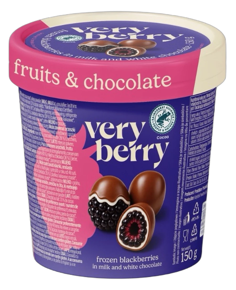 Cup Very Berry Mora 150 g — more intere ricoperte di cioccolato al latte e bianco