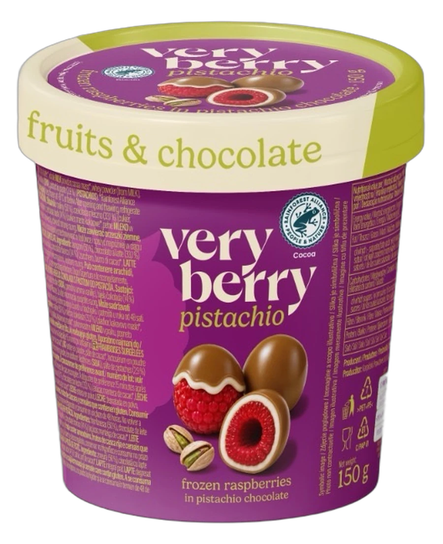 Very Berry Lampone Pistacchio: doppia copertura · bianco e pistacchio
