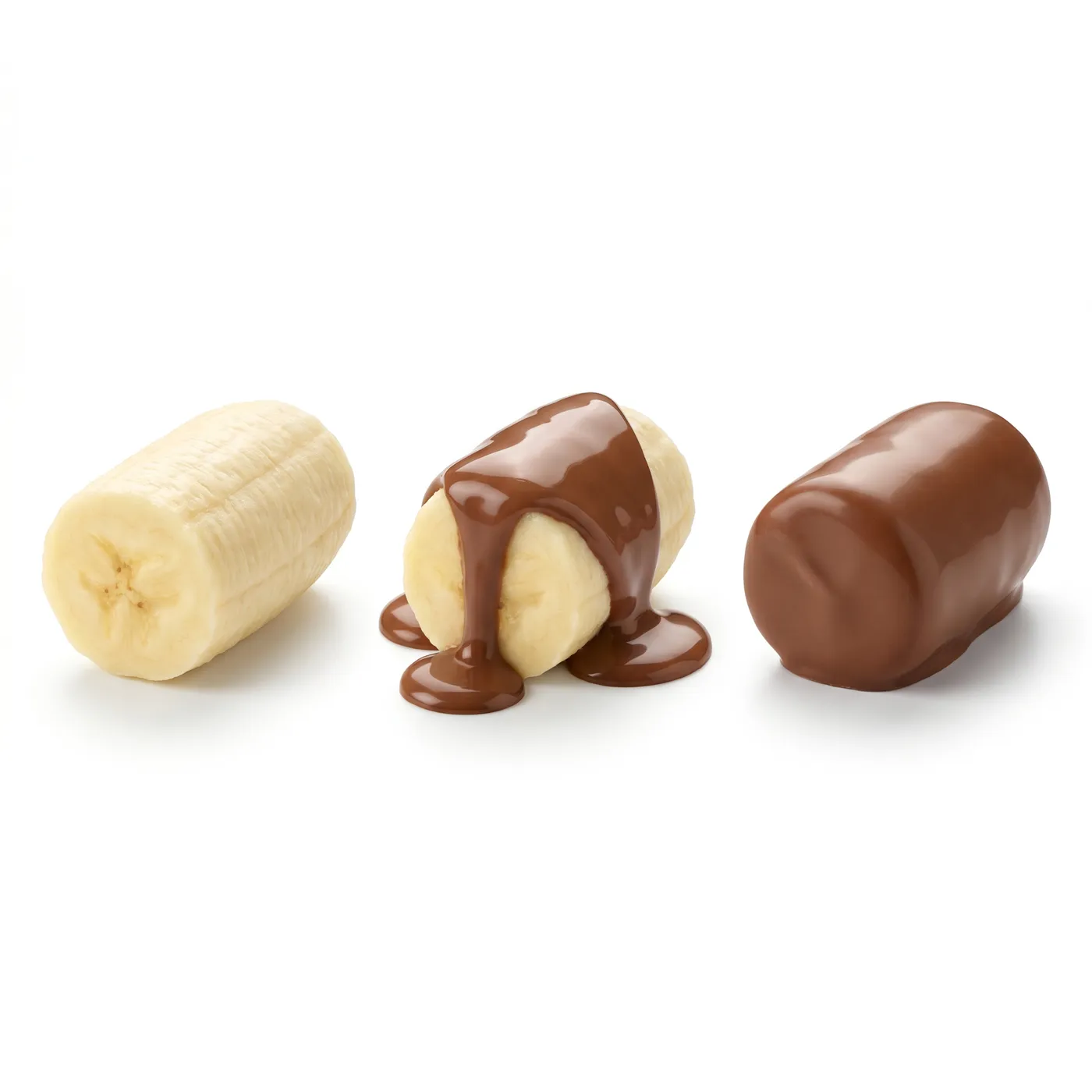 Banana: frutto, colata di cioccolato, cupola intera ricoperta