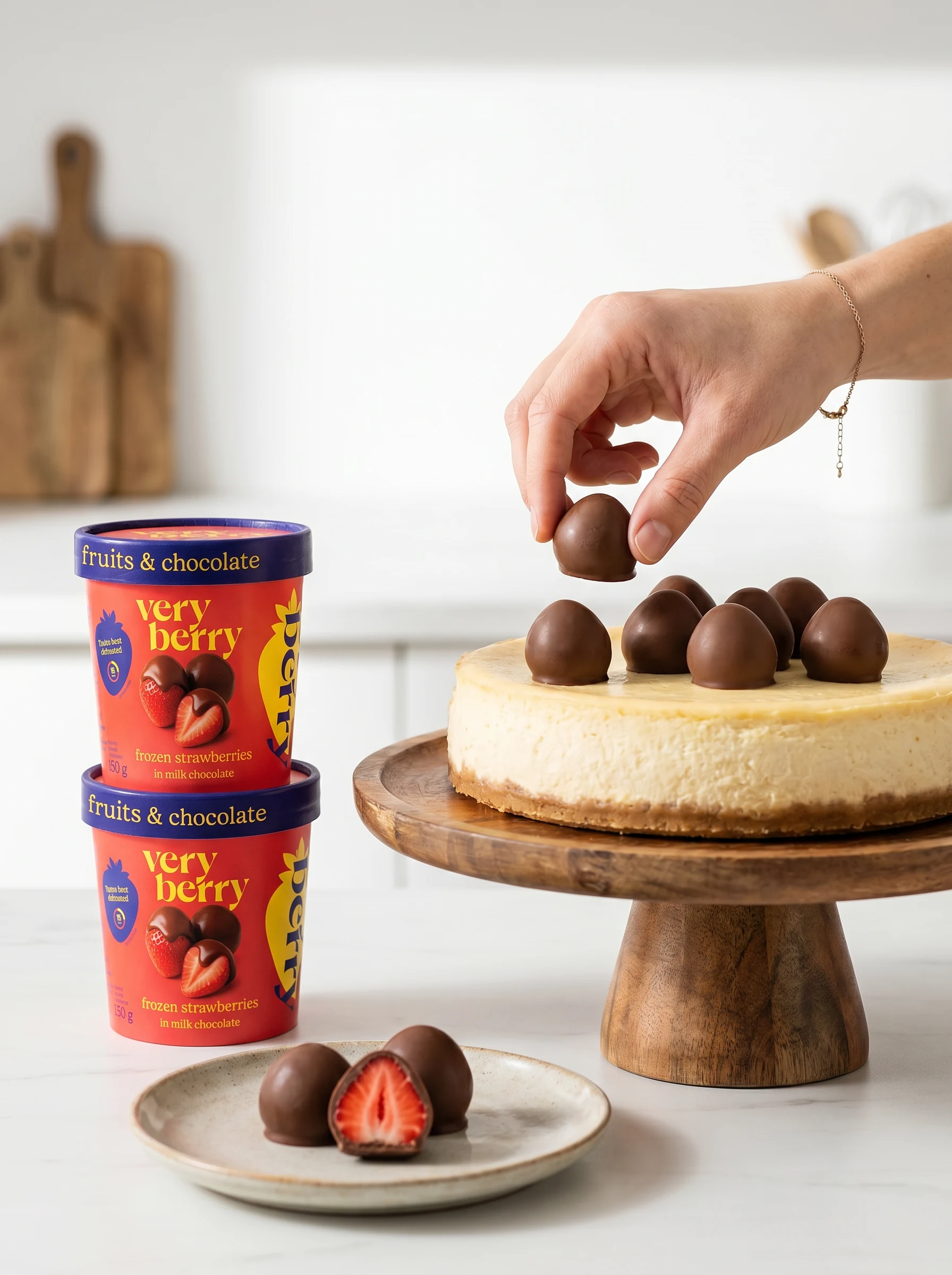 Bonbon Very Berry come topping su una cheesecake